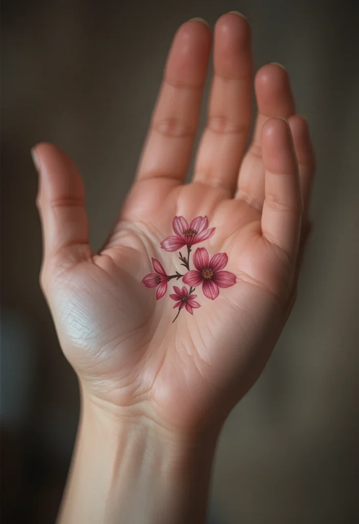 Pair of Blossoms on the Side of the Palm (Near the Pinky)