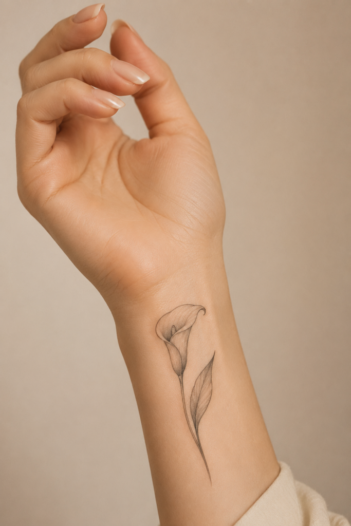 Calla Lily Tattoo on the Wrist