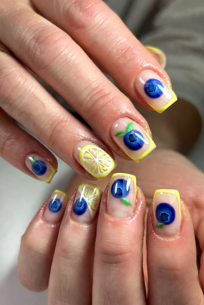 13. Create an Ombré That Moves from Lemon to Blueberry Across the Hand