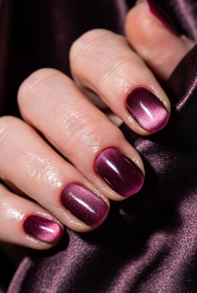 Velvet Magnet Cat Eye in Mulberry