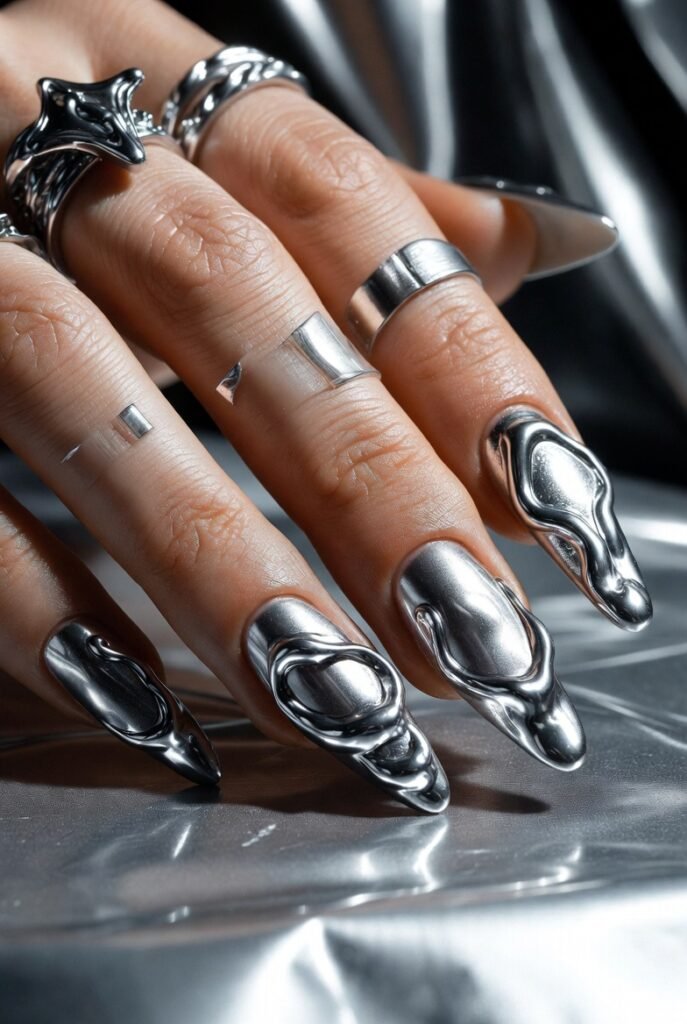 Molten Silver with Raised Edges