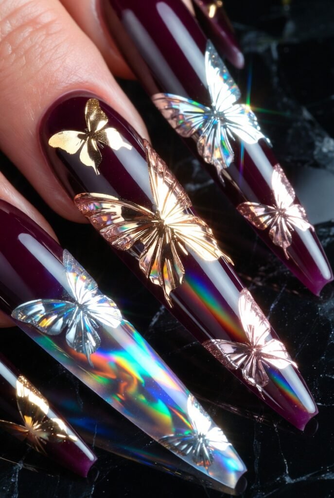 Metallic Foil Butterfly Accents