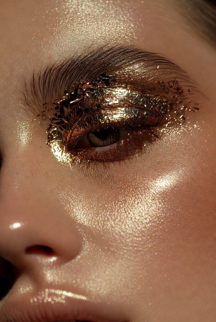 Golden Peach Foil Effect