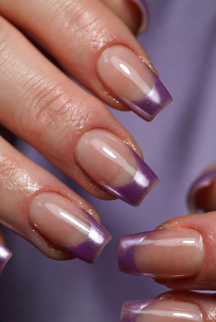Reverse French in Lavender Chrome