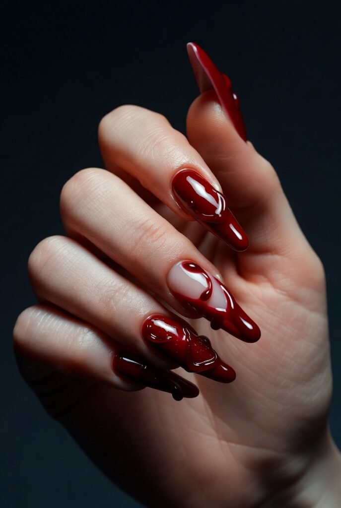 Dripping Paint Effect in Blood Red