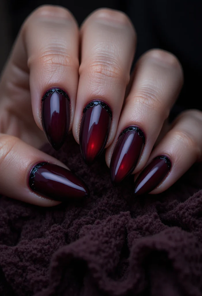 Deep Burgundy Center with Black Outer Halo