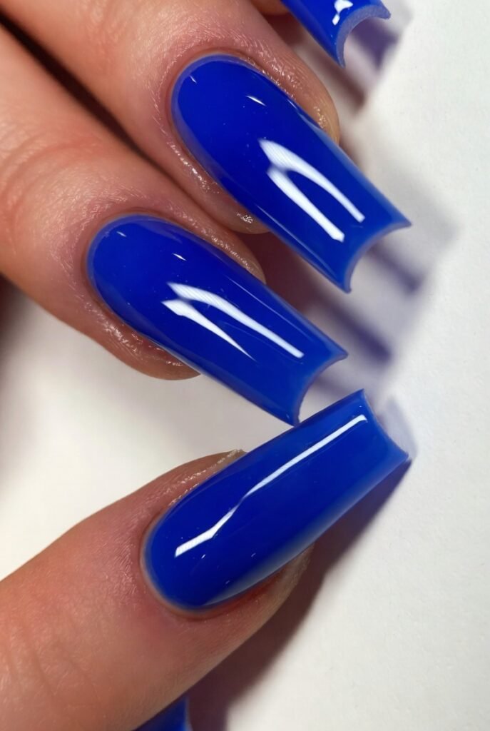 High-Shine Cobalt Blue on Ballerina Shape