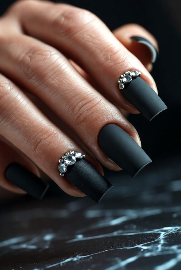 Black Matte with Crystal Charms