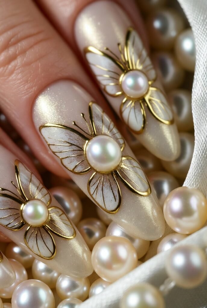 Pearl Embellished Butterfly Centers