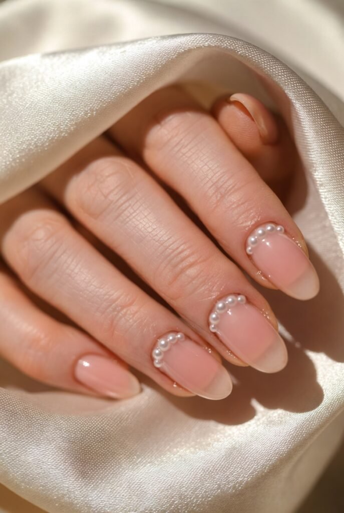 Blush Pink with Pearl Embellishments