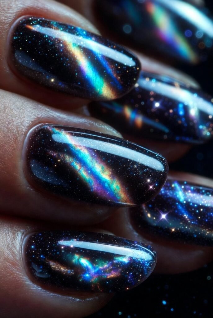 Galaxy Cats Eye with Holographic Flakes