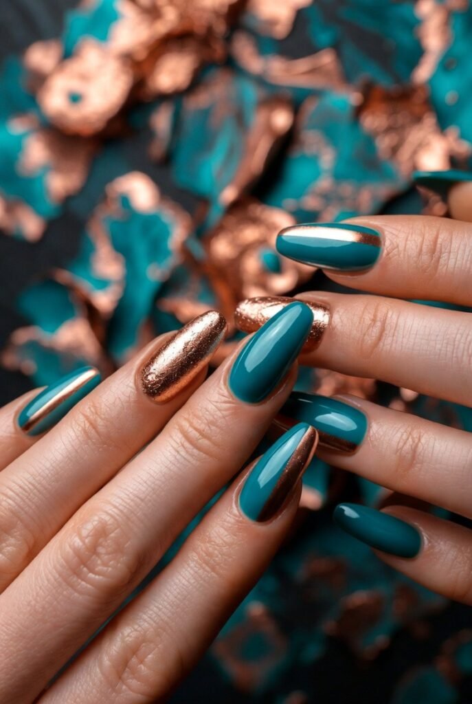 Teal and Copper Cats Eye