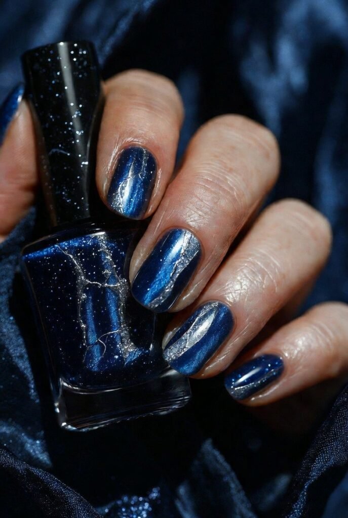 Midnight Blue with Silver Vein