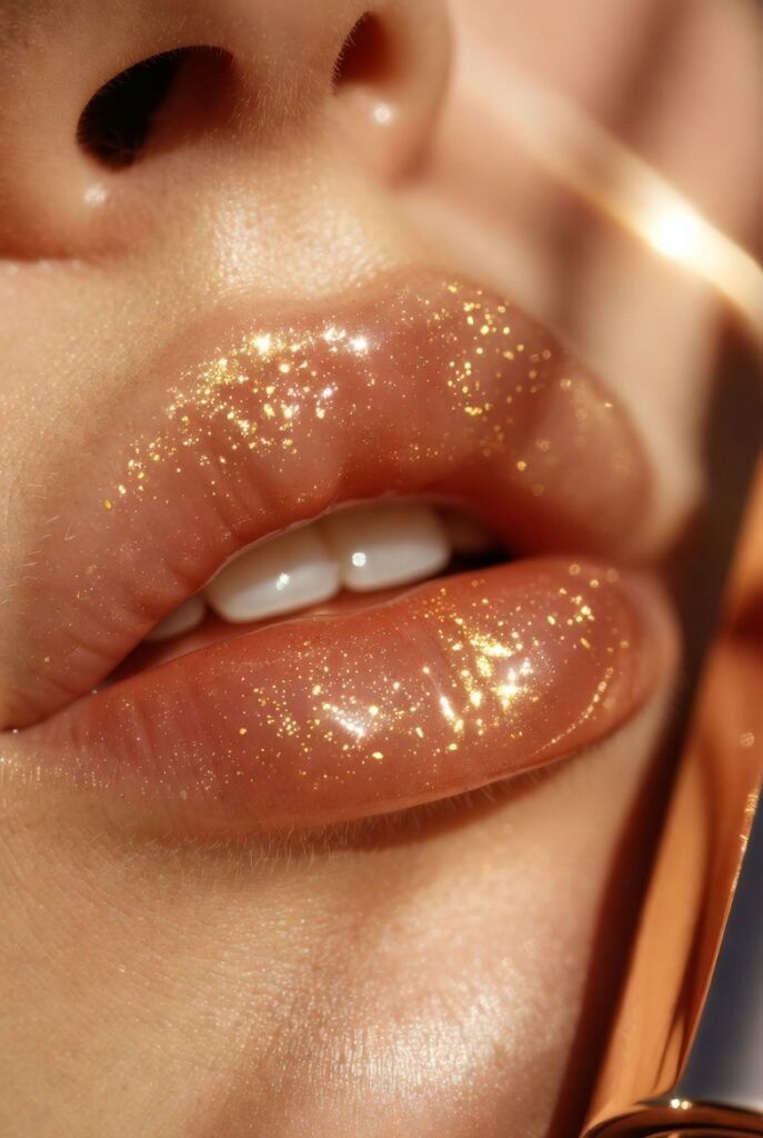 Peach Tea with Gold Flecks for Summer Vibes