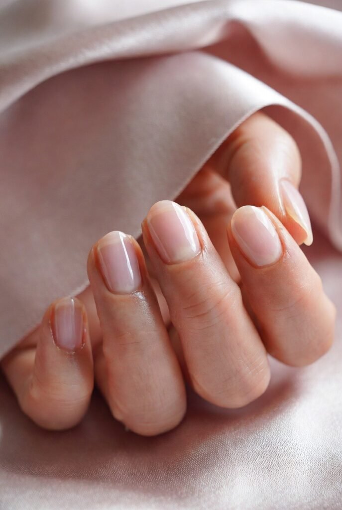 Sheer Ballet Pink on Round Nails