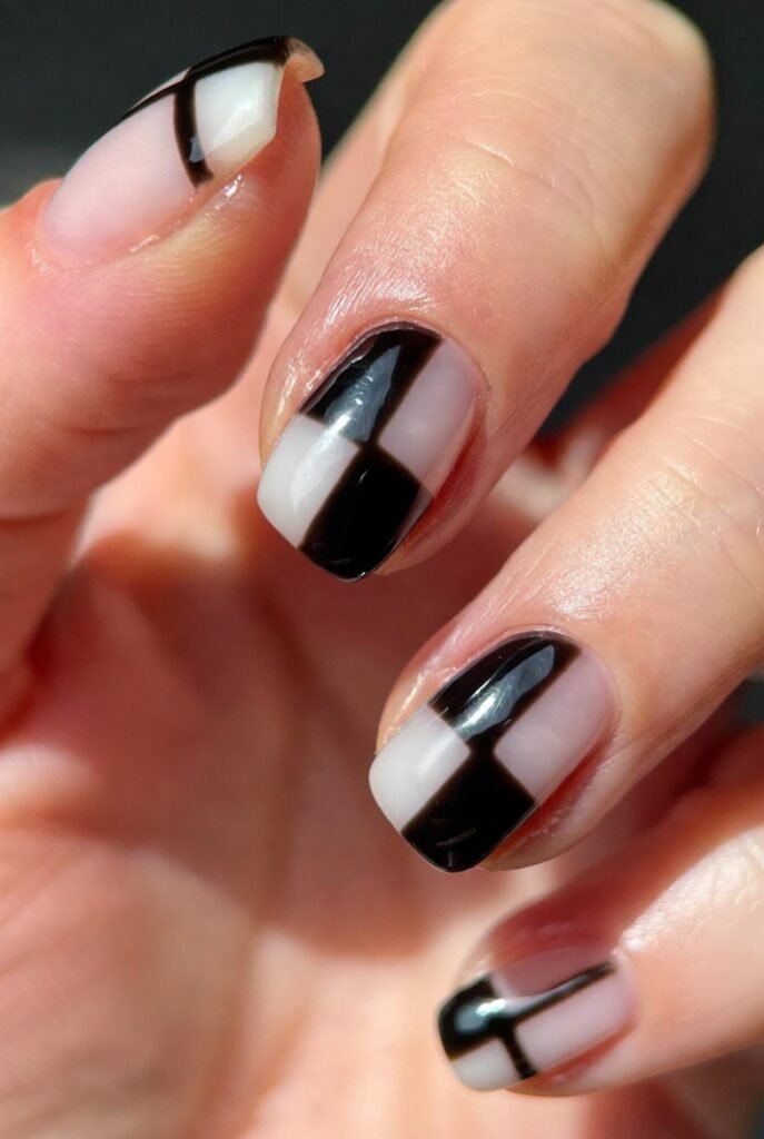 Checkerboard Pattern in Black and Barely-There White