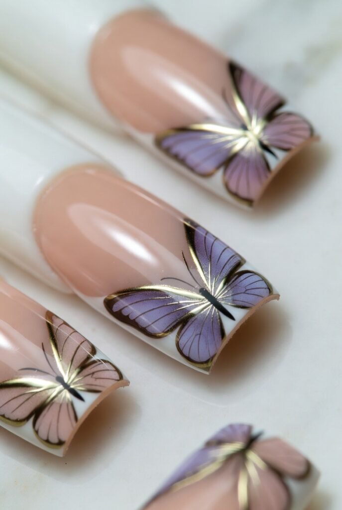 Reverse French with Butterfly Wings